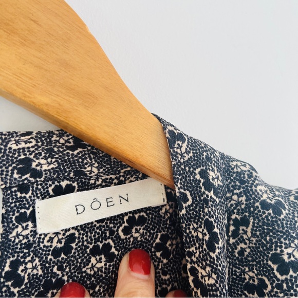 DÔEN Hawthorne Black Dress in Ink Maple Garden - Picture 6 of 9